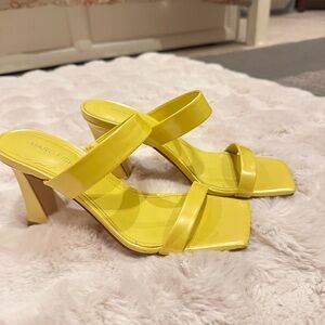 Marc Fisher Bright Yellow Heeled Sandals